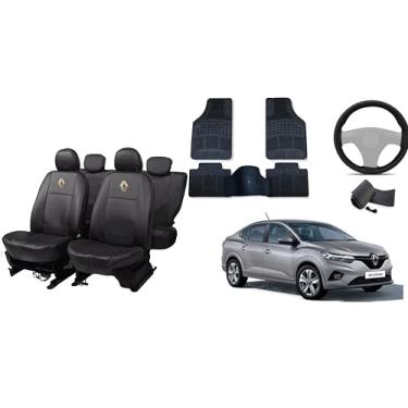 Imagem de Capa de couro + Tapete 5 peças + Capa de volante para Renault logan 17-23