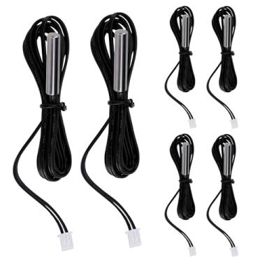 Imagem de 6 Peças Sonda de Temperatura NTC 10K 3950, 1m à Prova d'Água Sensor de Temperatura Termistor 10K com Conector para Geladeira Dispensador Água Aquário HAVC Aplicações Industriais