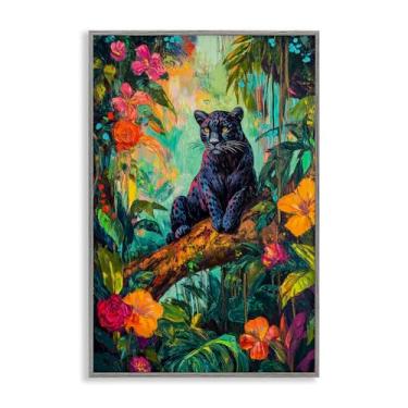 Imagem de Stupell Industries Wild Side Black Leopard White Framed Giclee Art, design by Petal Prints Design, 24 x 16