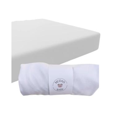 Imagem de Kit 3 Pç Lençol Avulso Malha Liso com Elástico Berço Americano Malha Hipoalergenico 160x98x12cm