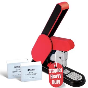 Imagem de Better Office Products Grampeador moderno resistente, alavanca sem esforço, capacidade para 190 folhas, 2.000 grampos resistentes incluídos, grampeador de mesa, grampeador de escritório comercial