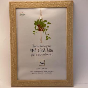 Imagem de Moldura A4 Porta Certificado - Quadro Para Diploma, Foto e Documento Feito de Plástico com Suporte de Parede com Acrilico Transparente para imagen - Lene (Moldura Bege)