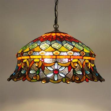 Imagem de Luminária pendente contemporânea de luxo em vidro colorido com LED, estilo retrô americano, ideal para sala de estar, restaurante, quarto, hotel, casa de campo, corredor, café, bar ou escada