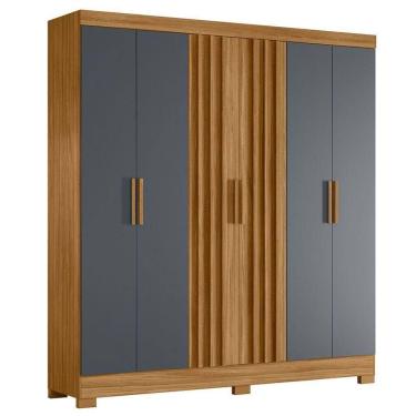 Imagem de Guarda Roupa Casal 6 Portas 195 Cm Valenca Freijo Cinza Moval