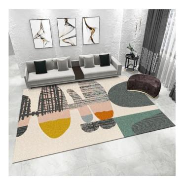 Imagem de HGTRH Tapetes de área para quarto, sala de estar, estilo geométrico, lavável, antiderrapante, antiderrapante, pilha grossa, suporte TPR para sala de jantar, cozinha, escritório, G 1,5 x 2,1 m