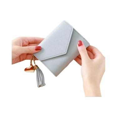 Imagem de Carteira Feminina De Couro PU Com Franjas E Fecho, Bolsa Pequena Moder