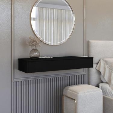 Imagem de Penteadeira Com Gaveta 100CM Console Corrediças Telecópica Suporta 15kg(Preto)