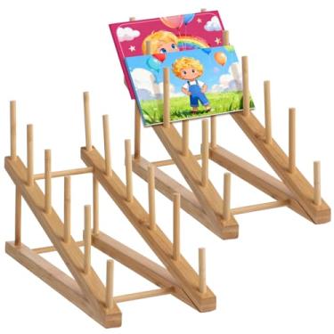 Imagem de COSYOO 2 prateleiras para quarto de criança, mini prateleiras de exibição de livros de madeira, organizadores de fotos escalonadas, prateleiras de livros de berçário para banheiros, salas de aula