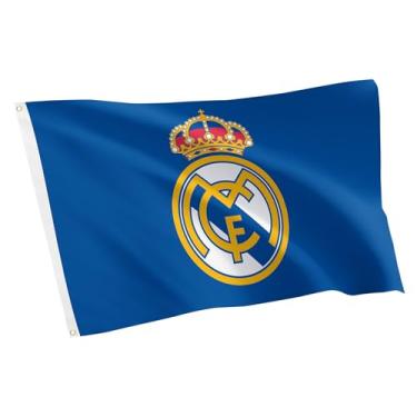 Imagem de Desert Cactus Bandeira do Real Madrid FC Los Blancos Madridistas Futebol 100% Poliéster Interior Exterior 0,9 x 1,5 m Bandeiras de Equipe (Bandeira B)