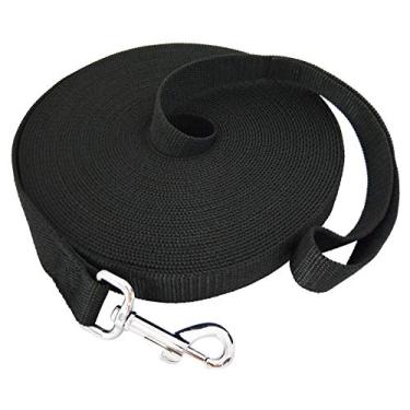 Imagem de TAIDA 20 pés 30 pés 40 pés 127 m Nylon Longo Treinamento Cachorro Coleira para Cães Pequenos Médio Grande, Longa Correia Cão/Puppy Chumbo para Obediência Treinamento de Lembrança, Acampamento ou Quintal, 1 polegada de larguraTaida 50 FOOT preto
