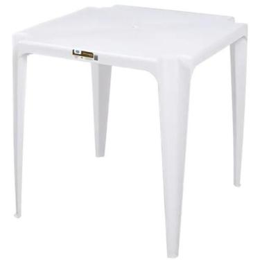 Imagem de Mesa Quadrada de Plástico Suporta até 30kg Mor - MOR Cadeiras, Branco