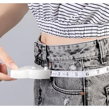 Imagem de Fita métrica retrátil de 152 cm, fita métrica flexível para cintura, peito, braços, costura, fitness, alfaiataria