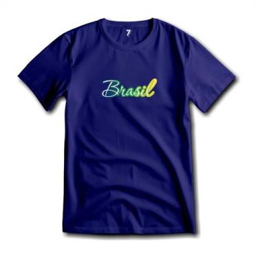Imagem de Camiseta Brasil Escrita Degradê Malha Fria Antipilling - Sete Sete Esp