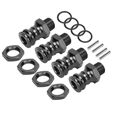 Imagem de SPYMINNPOO Conjunto de Adaptador de Extensão de Roda de Liga de Alumínio de Alta Qualidade 17 Mm Hex 23 Mm Preto 4 Unidades, Excelente Acabamento, Substituição Adequada para Carro RC (#2)