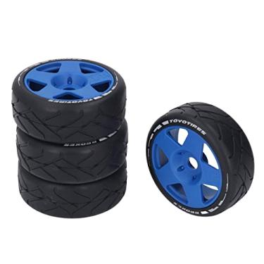 Imagem de SPYMINNPOO Rodas 1/8 GT RC Pneus de Corrida de Estrada de Aderência Forte para Carro de Corrida de Estrada 1/8 RC, Resistentes Ao Desgaste Em Rodas de Com Adaptador de 17 Mm, Conjunto de 4 Pneus, (#4)