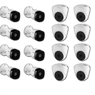 Imagem de Kit 16 Cameras Intelbras 8 1120 Bullet  8 1120 Dome