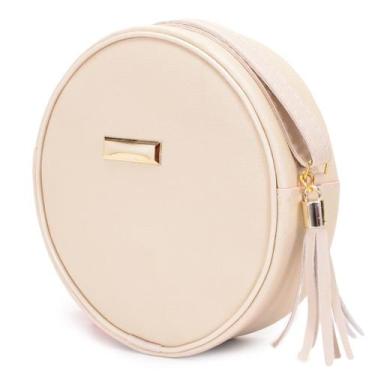 Imagem de Bolsa Feminina Cluckt Redonda Transversal - Trend Bags, Bege