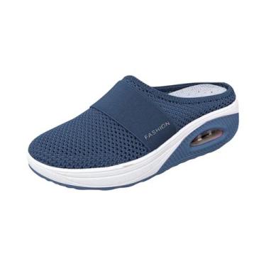 Imagem de Sandálias Femininas Leves De Malha Com Salto Anabela, Sem Salto, Estil