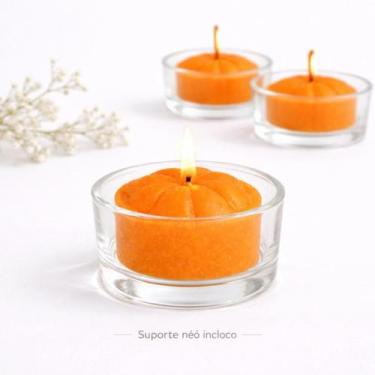 Imagem de Vela Laranja Rechaud  Uso Espiritual, Decoração e Aromatizadores - Est