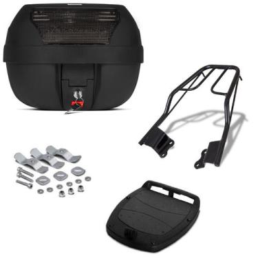 Imagem de Baú 28 Litros Pro Tork + Bagageiro Várias Motos , FUME, FAZER 150 2014