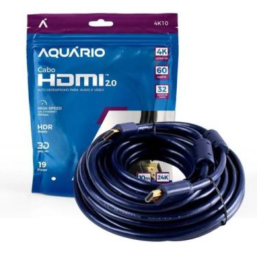 Imagem de Cabo Hdmi 2.0 10m Ultra Velocidade Resolução 4k Blindado - Aquário, 2.