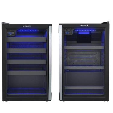 Imagem de Cervejeira + Adega Venax Blue Light E Piubella 100 Preto 127V, 110V