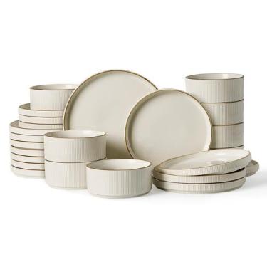 Imagem de Conjunto de jantar Famiware Star 24 peças em cerâmica stoneware branca