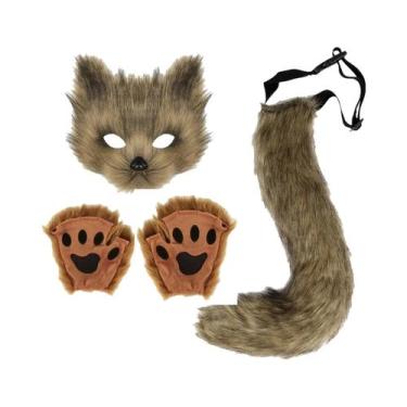 Imagem de Conjunto Chaveiro Cauda de Raposa, Luvas Patas de Gato e Máscara de Lo