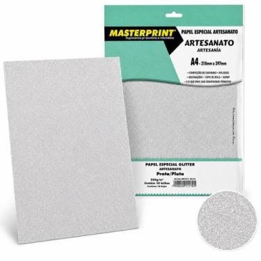Imagem de Papel Glitter A4 250g 10 Folhas para Artesanato Papelaria Criativa Top