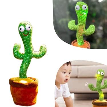 Imagem de Cacto Dançante Bluetooth Falante Tik Tok Toca Música Repete Fala Brinquedo Led Estilo:Sem Roupa