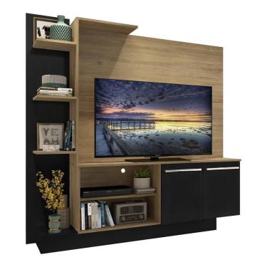 Imagem de Estante para TV até 55" Multimóveis Denver FG2473 Rustic/Preta