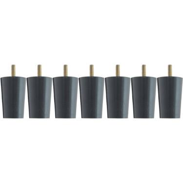 Imagem de Kit 7 Pés Para Cama Box Casal Pezinhos 6cm Preto em Madeira
