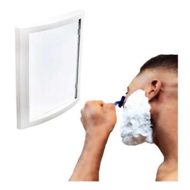 Imagem de Espelho Para Box Barbear No Banho Com Ventosa Prático Para Banheiro -