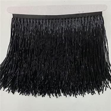 Imagem de 2 metros/lote Fringe Bead Tassel Tassels Trim Lace 15 cm de largura para DIY Acessórios Home Textile Dance Ribbon, Preto, 2 Metros