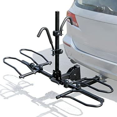 Imagem de Leader Accessories – Suporte de bicicleta estilo plataforma de 2 bicicletas, suporte dobrável para carros, caminhões, SUV e minivans com receptor de engate de 5 cm