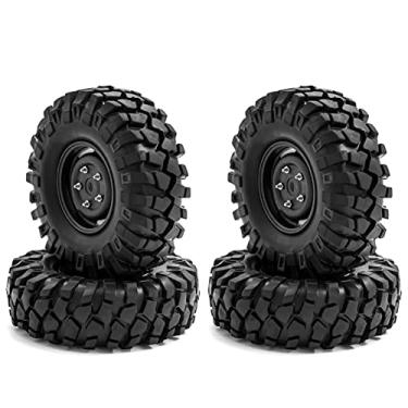 Imagem de Qudai Pneus de borracha de esteira RC Pneus de carro RC com substituição de jantes para 1/10 TRX-4 Axial SCX10 90046 90047 CC10 RC Car