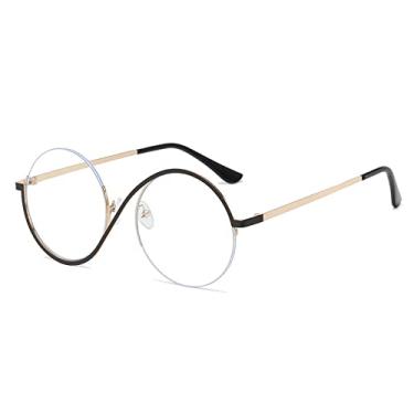 Imagem de Óculos de sol redondos moda feminina armações de metal óculos de sol gradiente chá tons óculos femininos uv400 óculos de sol, 7, tamanho único