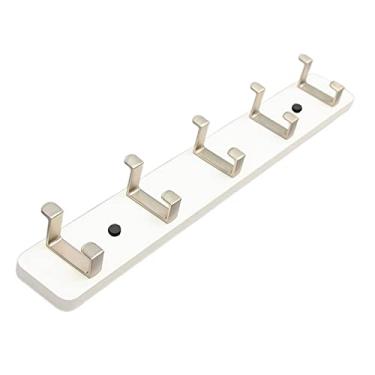 Imagem de KIZQYN Ganchos de casaco cabide montado na parede, gancho de casaco de moda, trilhos de gancho para cabide de roupas de entrada, varanda, sala de estar, quarto, cozinha rack de casaco montado na parede (cor: dourado)