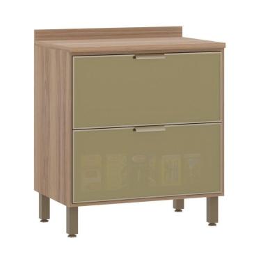 Imagem de Balcão Com Tampo 80 Cm 2 Gavetões Frontal Lari Vanilla