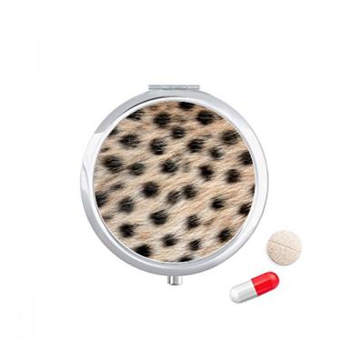 Imagem de Estojo de comprimidos com design abstrato de penas de leopardo, caixa de armazenamento de remédios