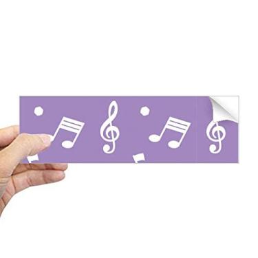 Imagem de DIYthinker Adesivo retangular roxo branco notas musicais decalque para janela notebook