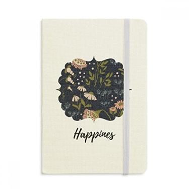 Imagem de Caderno de pintura de plantas floridas rosa com capa dura em tecido oficial diário clássico