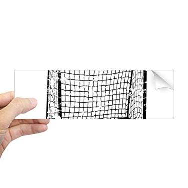Imagem de DIYthinker Adesivo retangular para janela de notebook com padrão de rede de futebol preto