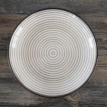 Imagem de JLXZHOME Pratos de jantar de cerâmica, pratos de porcelana, prato de sushi, bolo, salada, pastelaria, D, 16,5 cm
