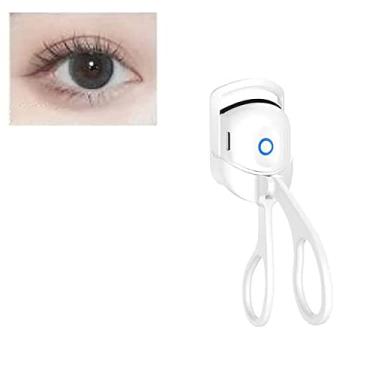 Imagem de Modelador de cílios portátil USB elétrico pente aquecido para cílios permanentes de longa duração cachos, modelador térmico de cílios ferramentas de maquiagem, branco
