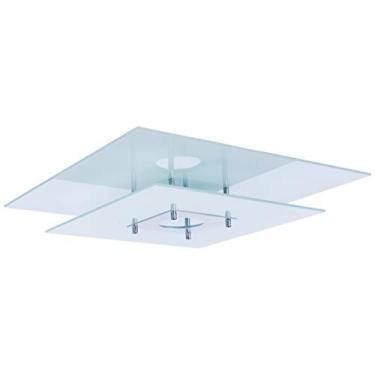 Imagem de Plafon Quadrada 1 Lâmpada 60W E27. Pantoja & Carmona. 130. 60. Escovado/Cromado/Branco Bivolt