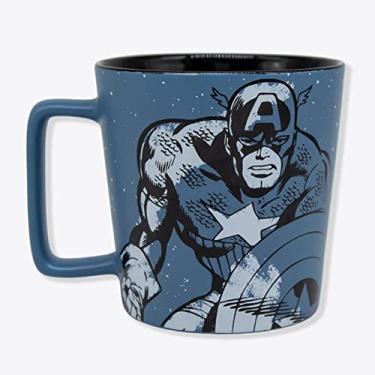 Imagem de Caneca Capitão América Cerâmica Azul 400 Ml Oficial Marvel