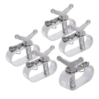 Imagem de menolana 5 peças filtro de cerca fio catraca tensor de fio com clipe de compressão de alumínio jardim fazenda piscina cerca filtro de fio