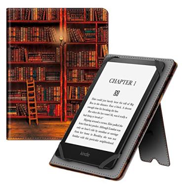 Imagem de Fintie Capa universal para eReader de tablet de 6 a 7 polegadas – Capa de couro de poliuretano premium com compartimento para cartão e alça de mão para Kindle de 15 cm, 17 cm, 17 cm, 7 polegadas, Kobo