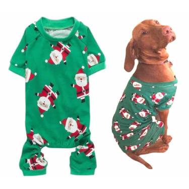 Imagem de Pijama de Natal para cães Lanyar 100% algodão Papai Noel Rudolph ReindeerLanyar X-Large verde 43396-217337